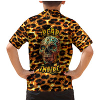 Leopard Skull Family Matching Mermaid Dress and Hawaiian Shirt Dead Inside - Wonder Print Shop