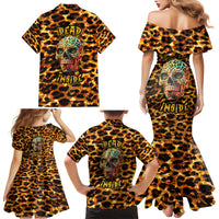 Leopard Skull Family Matching Mermaid Dress and Hawaiian Shirt Dead Inside - Wonder Print Shop