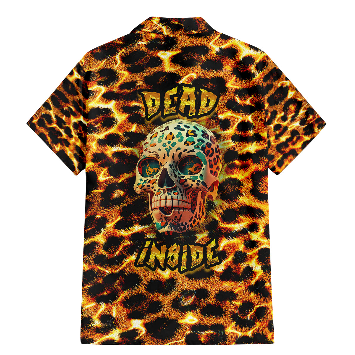 Leopard Skull Family Matching Mermaid Dress and Hawaiian Shirt Dead Inside - Wonder Print Shop