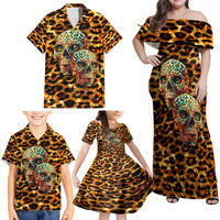 Leopard Skull Family Matching Off Shoulder Maxi Dress and Hawaiian Shirt Dead Inside - Wonder Print Shop
