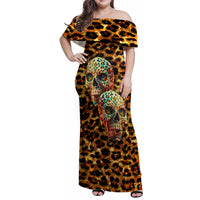 Leopard Skull Family Matching Off Shoulder Maxi Dress and Hawaiian Shirt Dead Inside - Wonder Print Shop