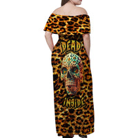 Leopard Skull Family Matching Off Shoulder Maxi Dress and Hawaiian Shirt Dead Inside - Wonder Print Shop