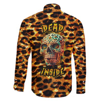 Leopard Skull Family Matching Off Shoulder Short Dress and Hawaiian Shirt Dead Inside - Wonder Print Shop