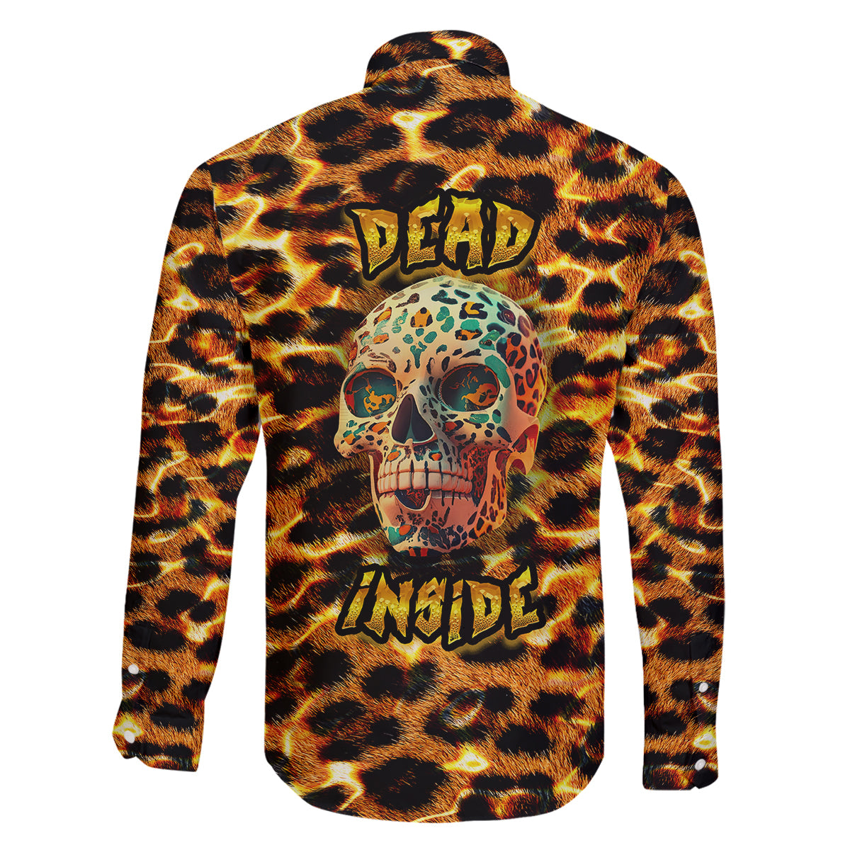 Leopard Skull Family Matching Puletasi Dress and Hawaiian Shirt Dead Inside - Wonder Print Shop