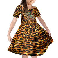 Leopard Skull Family Matching Short Sleeve Bodycon Dress and Hawaiian Shirt Dead Inside - Wonder Print Shop