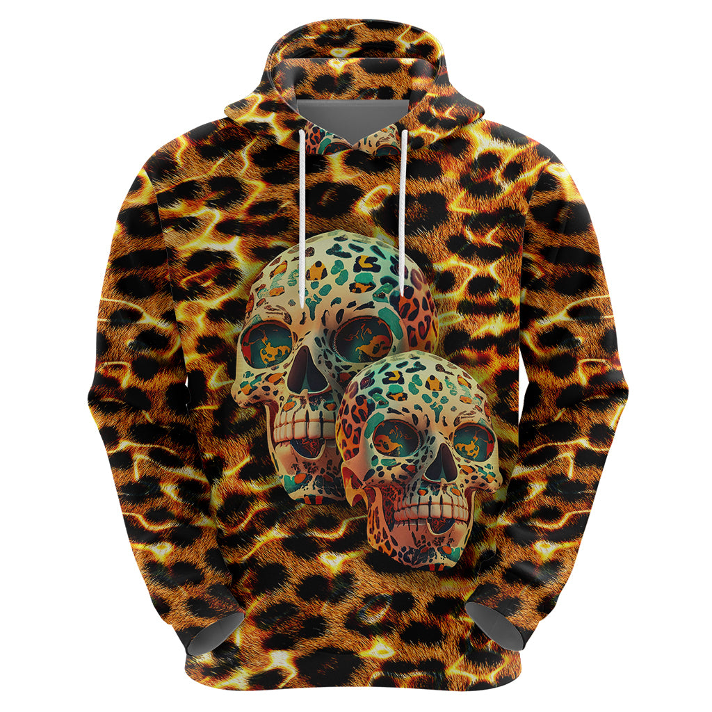 Leopard Skull Hoodie Dead Inside - Wonder Print Shop