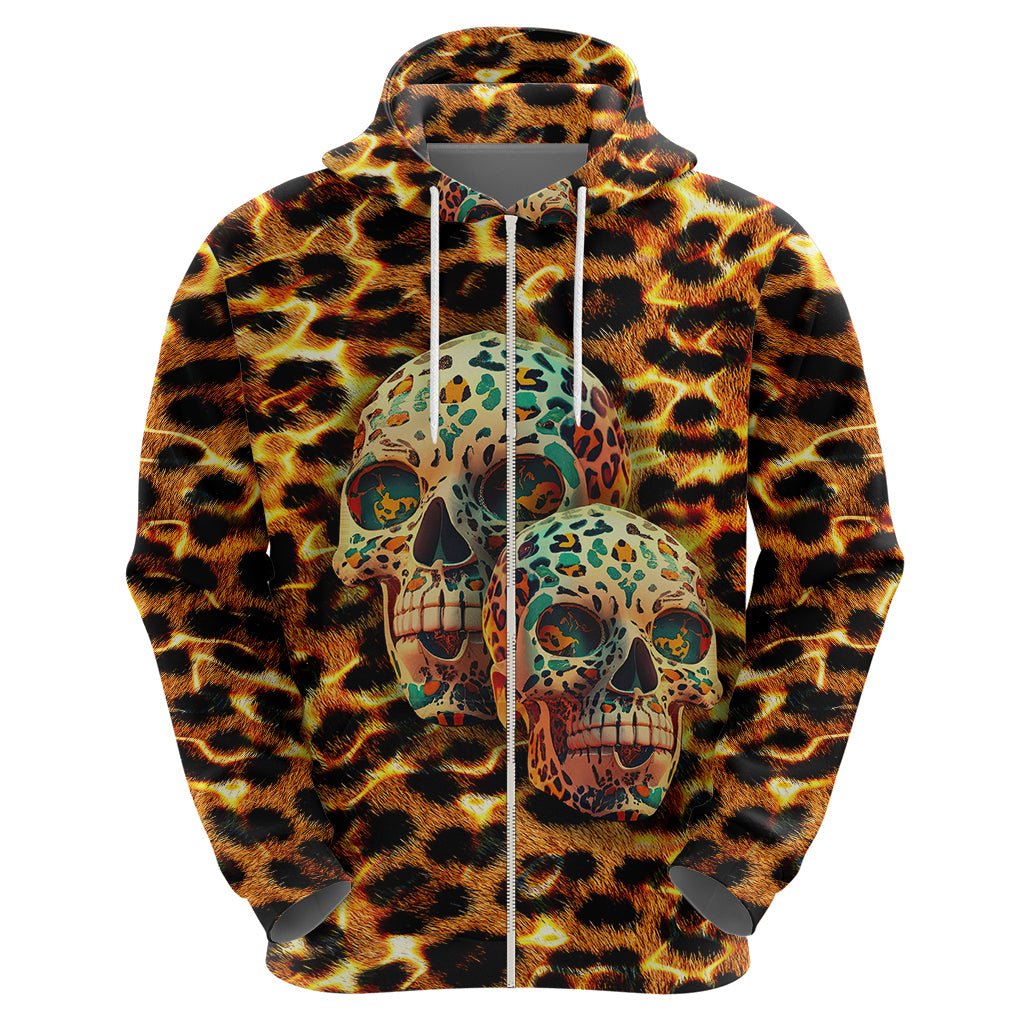 Leopard Skull Hoodie Dead Inside - Wonder Print Shop
