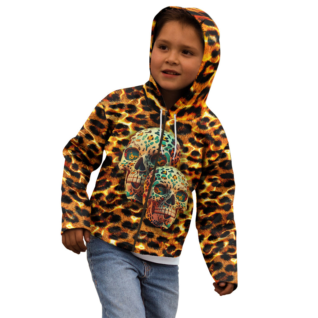 Leopard Skull Kid Hoodie Dead Inside - Wonder Print Shop
