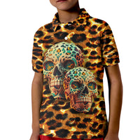 Leopard Skull Kid Polo Shirt Dead Inside - Wonder Print Shop