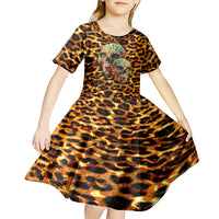 Leopard Skull Kid Short Sleeve Dress Dead Inside - Wonder Print Shop