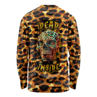 Leopard Skull Long Sleeve Shirt Dead Inside - Wonder Print Shop