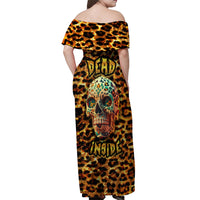 Leopard Skull Off Shoulder Maxi Dress Dead Inside - Wonder Print Shop