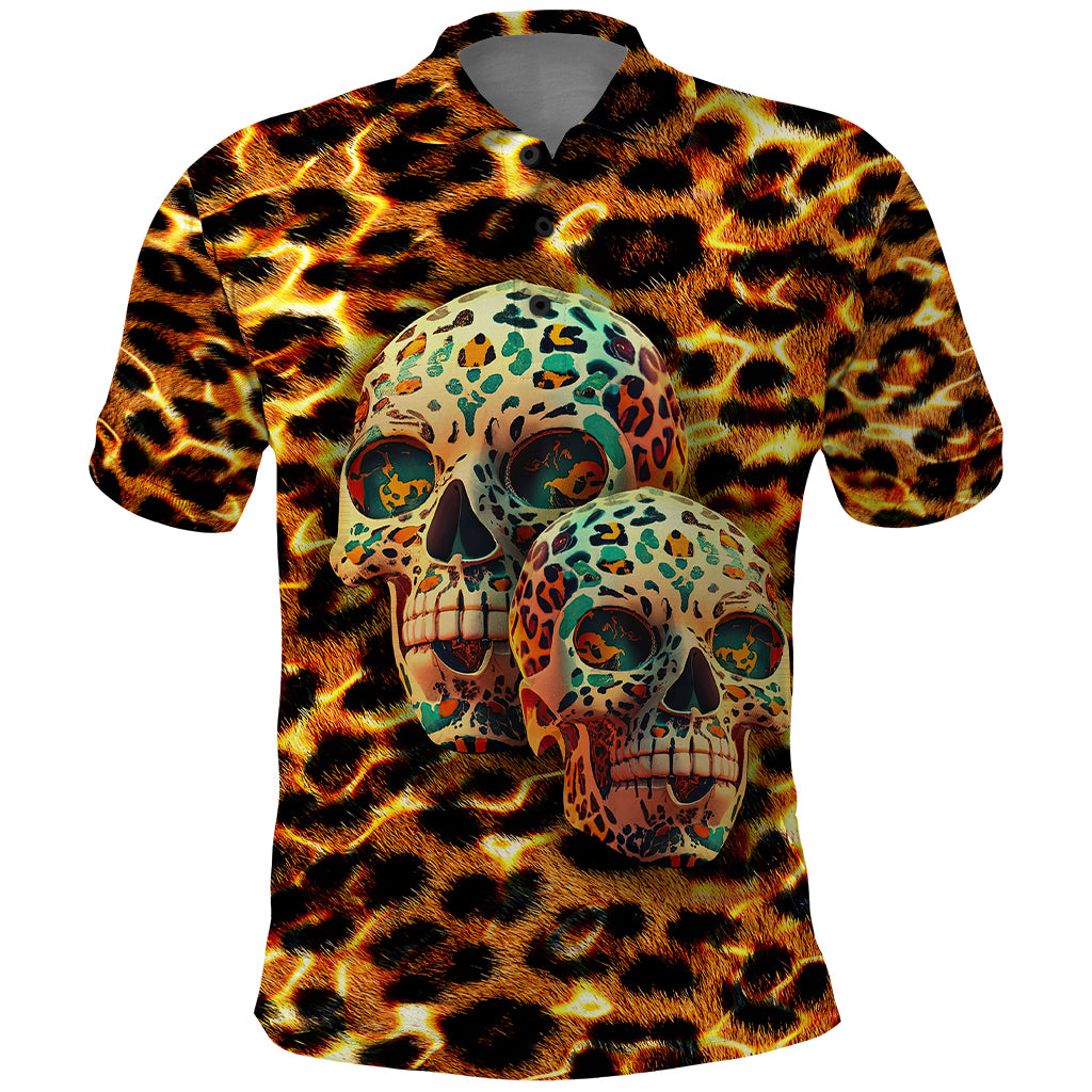 Leopard Skull Polo Shirt Dead Inside - Wonder Print Shop