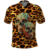 Leopard Skull Polo Shirt Dead Inside - Wonder Print Shop