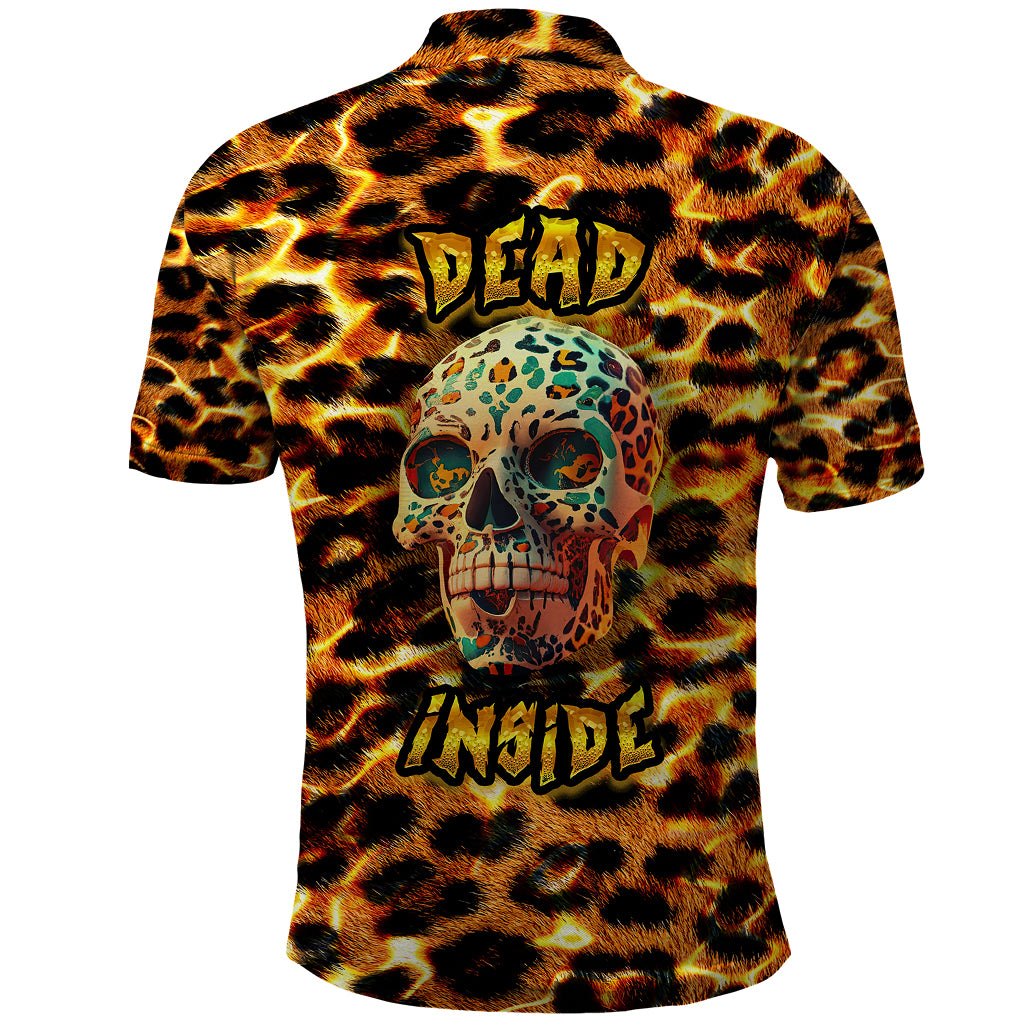 Leopard Skull Polo Shirt Dead Inside - Wonder Print Shop
