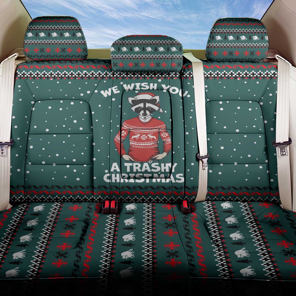 A Trashy Christmas Back Car Seat Cover Xmas Holiday Patterns - Wonder Print Shop