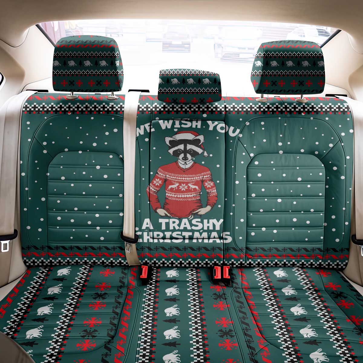 A Trashy Christmas Back Car Seat Cover Xmas Holiday Patterns - Wonder Print Shop