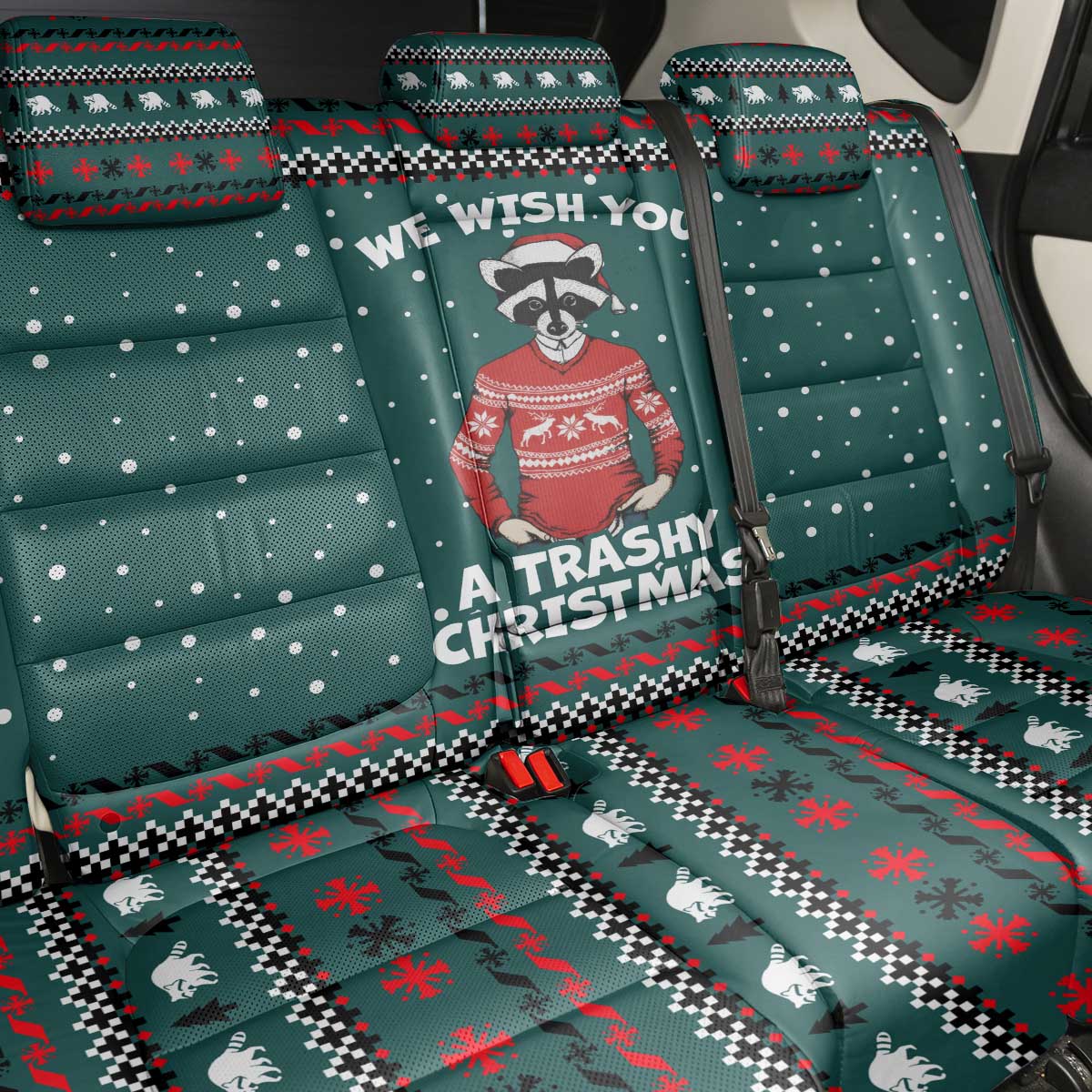 A Trashy Christmas Back Car Seat Cover Xmas Holiday Patterns - Wonder Print Shop