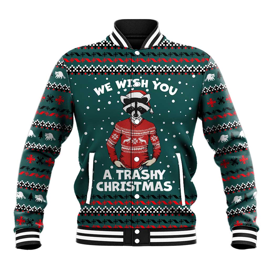 A Trashy Christmas Baseball Jacket Xmas Holiday Patterns - Wonder Print Shop