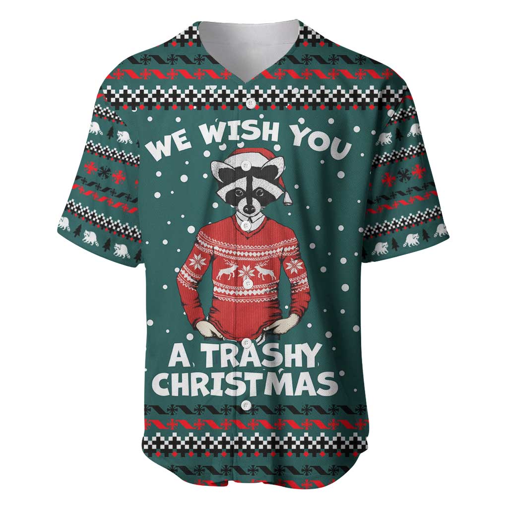 A Trashy Christmas Baseball Jersey Xmas Holiday Patterns - Wonder Print Shop