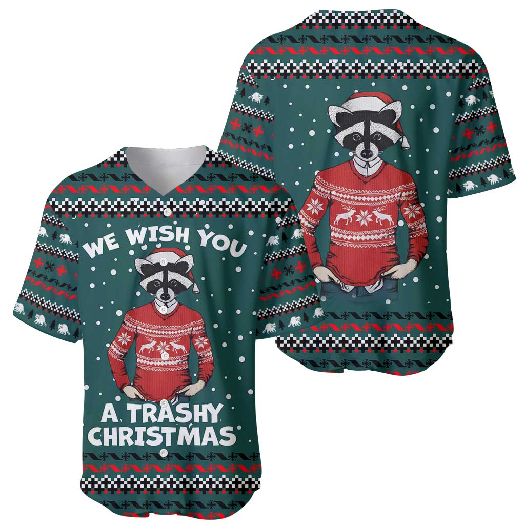 A Trashy Christmas Baseball Jersey Xmas Holiday Patterns - Wonder Print Shop