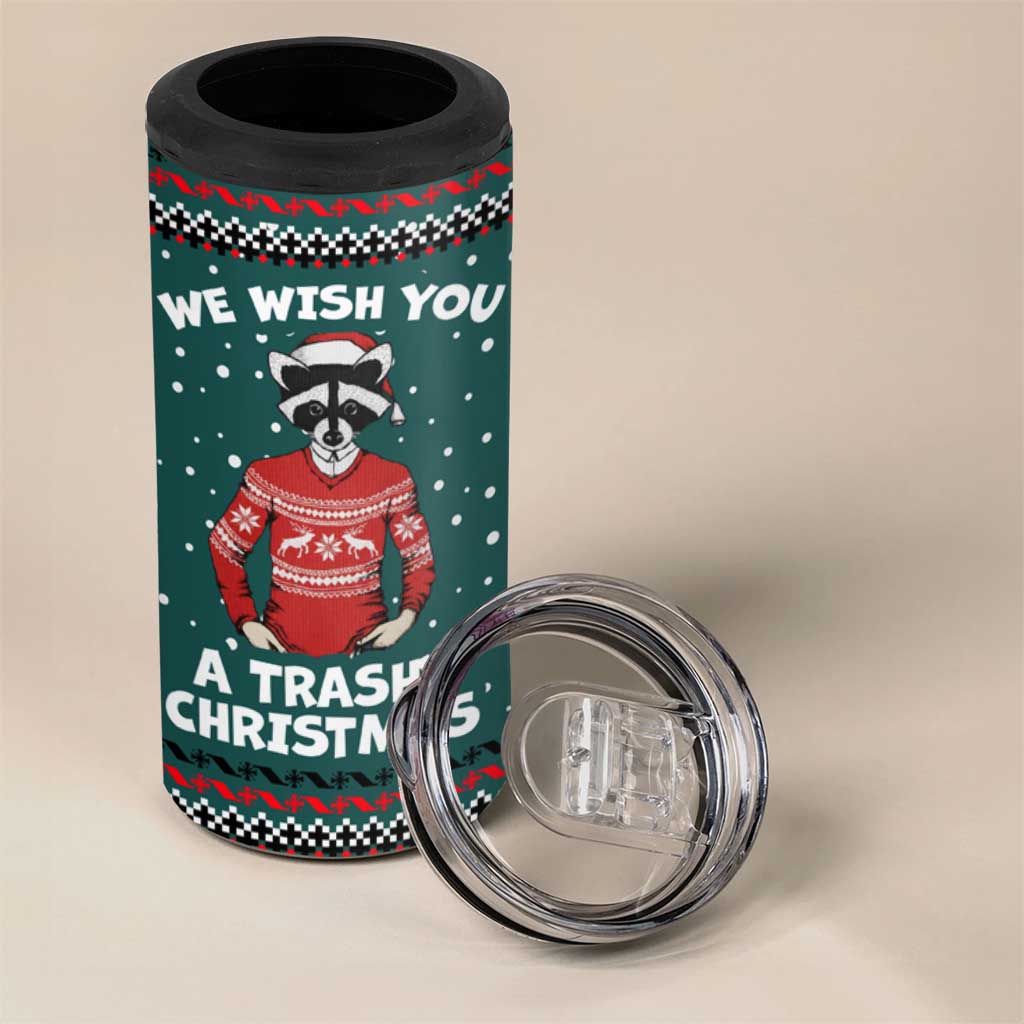 A Trashy Christmas 4 in 1 Can Cooler Tumbler Xmas Holiday Patterns - Wonder Print Shop