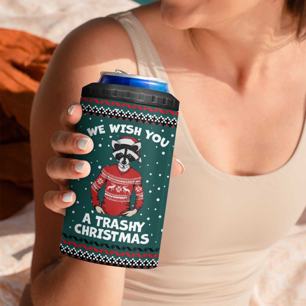 A Trashy Christmas 4 in 1 Can Cooler Tumbler Xmas Holiday Patterns - Wonder Print Shop