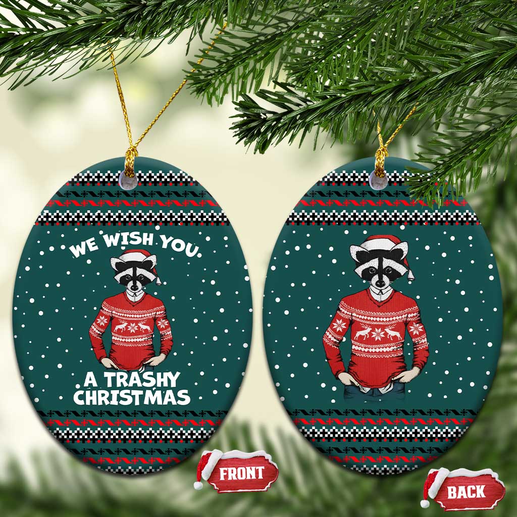 A Trashy Christmas Ceramic Ornament Xmas Holiday Patterns - Wonder Print Shop