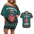 A Trashy Christmas Couples Matching Off Shoulder Short Dress and Hawaiian Shirt Xmas Holiday Patterns - Wonder Print Shop