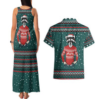 A Trashy Christmas Couples Matching Tank Maxi Dress and Hawaiian Shirt Xmas Holiday Patterns - Wonder Print Shop
