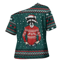 A Trashy Christmas Cross Shoulder Shirt Xmas Holiday Patterns - Wonder Print Shop