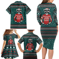 A Trashy Christmas Family Matching Long Sleeve Bodycon Dress and Hawaiian Shirt Xmas Holiday Patterns - Wonder Print Shop