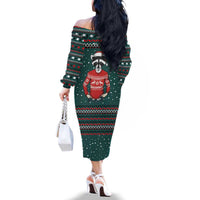 A Trashy Christmas Family Matching Off The Shoulder Long Sleeve Dress and Hawaiian Shirt Xmas Holiday Patterns - Wonder Print Shop