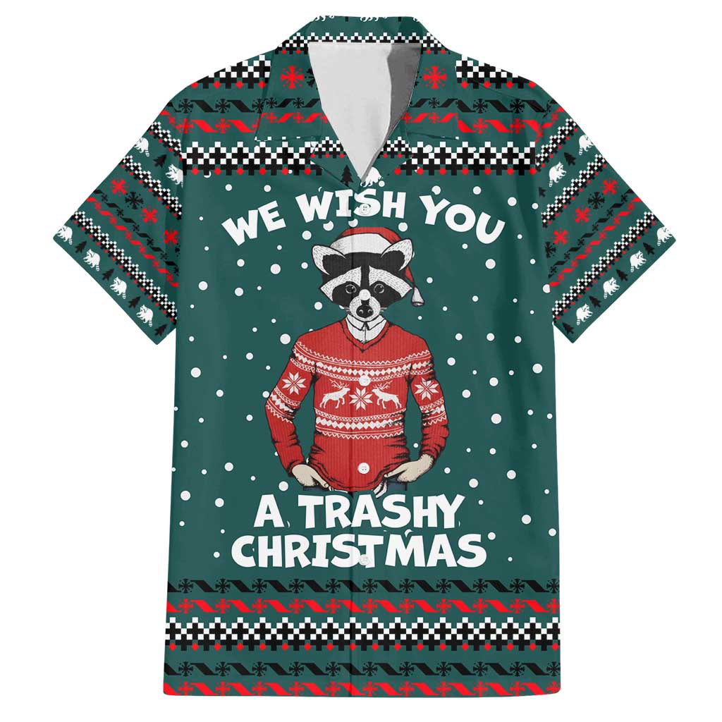 A Trashy Christmas Family Matching Off Shoulder Maxi Dress and Hawaiian Shirt Xmas Holiday Patterns - Wonder Print Shop
