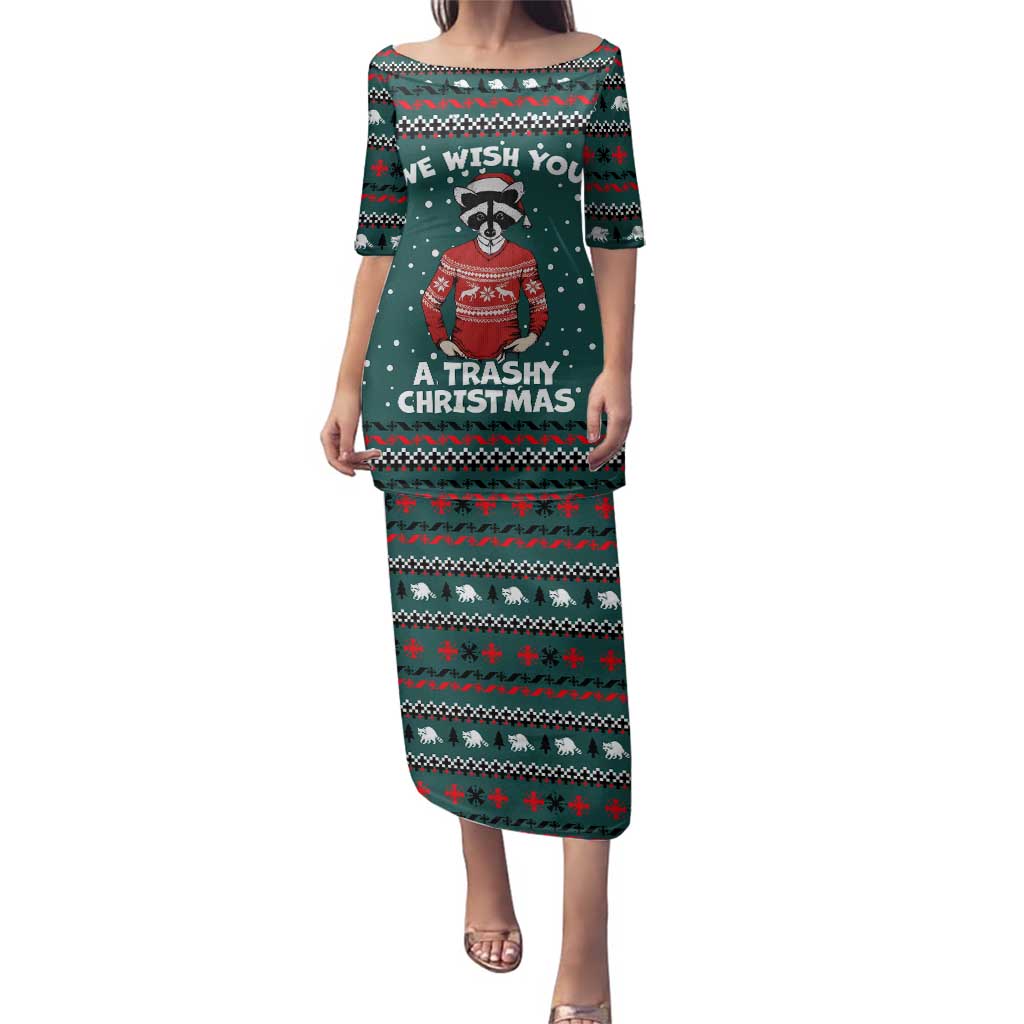 A Trashy Christmas Family Matching Puletasi and Hawaiian Shirt Xmas Holiday Patterns - Wonder Print Shop