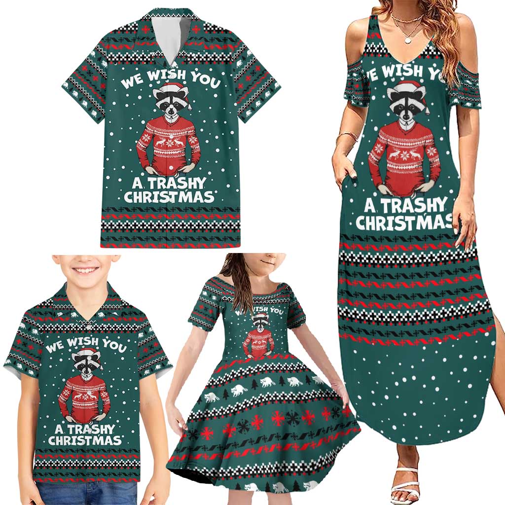 A Trashy Christmas Family Matching Summer Maxi Dress and Hawaiian Shirt Xmas Holiday Patterns - Wonder Print Shop