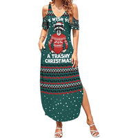 A Trashy Christmas Family Matching Summer Maxi Dress and Hawaiian Shirt Xmas Holiday Patterns - Wonder Print Shop