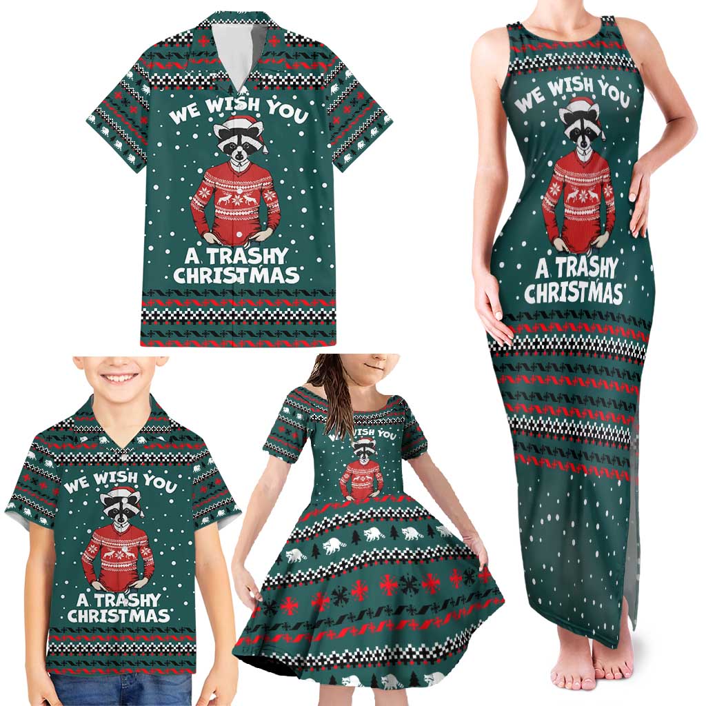 A Trashy Christmas Family Matching Tank Maxi Dress and Hawaiian Shirt Xmas Holiday Patterns - Wonder Print Shop