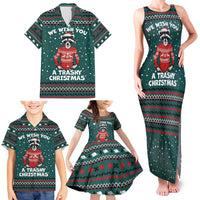 A Trashy Christmas Family Matching Tank Maxi Dress and Hawaiian Shirt Xmas Holiday Patterns - Wonder Print Shop