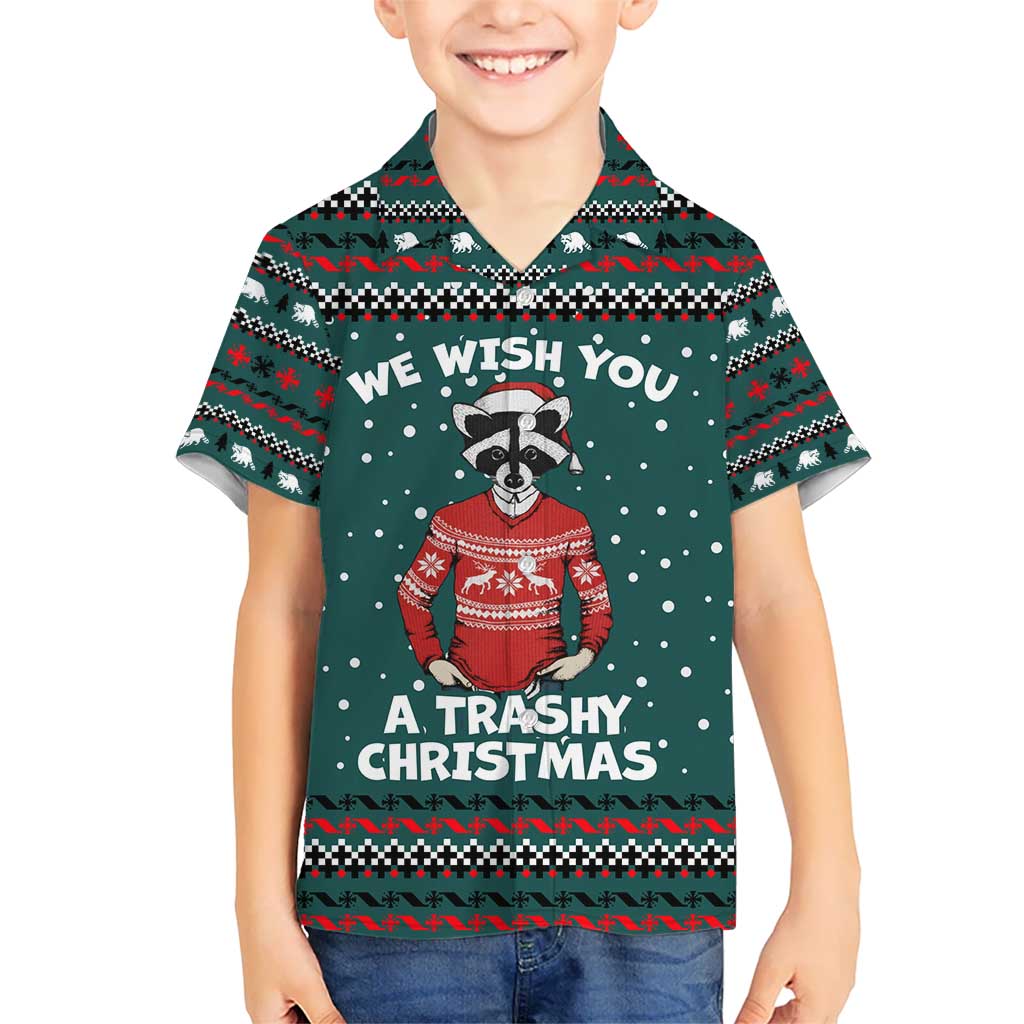 A Trashy Christmas Kid Hawaiian Shirt Xmas Holiday Patterns - Wonder Print Shop