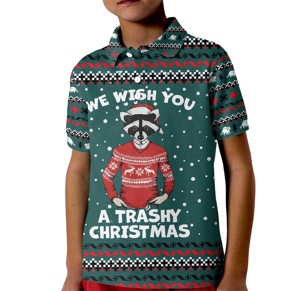 A Trashy Christmas Kid Polo Shirt Xmas Holiday Patterns - Wonder Print Shop