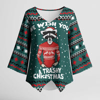 A Trashy Christmas Kimono Sleeve Blouse Xmas Holiday Patterns - Wonder Print Shop