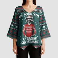 A Trashy Christmas Kimono Sleeve Blouse Xmas Holiday Patterns - Wonder Print Shop