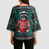 A Trashy Christmas Kimono Sleeve Blouse Xmas Holiday Patterns - Wonder Print Shop