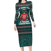 A Trashy Christmas Long Sleeve Bodycon Dress Xmas Holiday Patterns - Wonder Print Shop