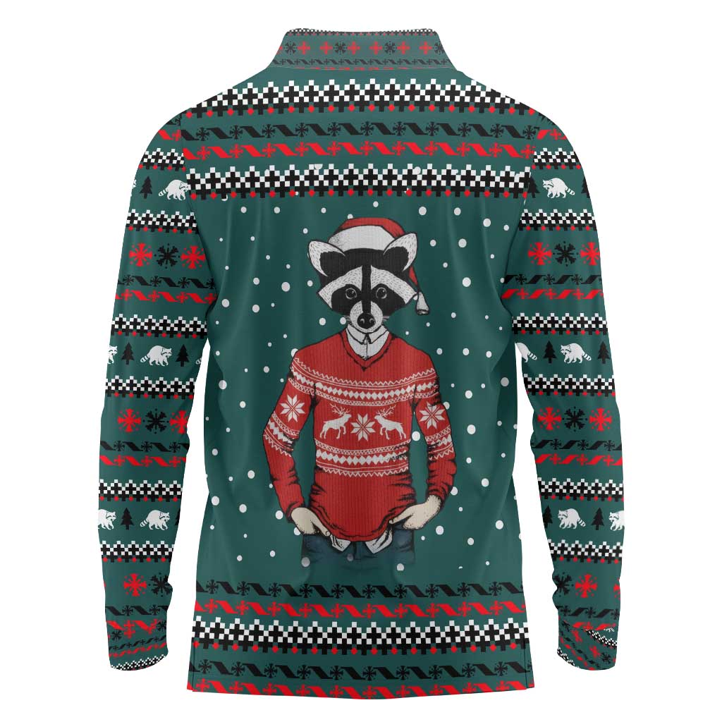 A Trashy Christmas Long Sleeve Polo Shirt Xmas Holiday Patterns - Wonder Print Shop