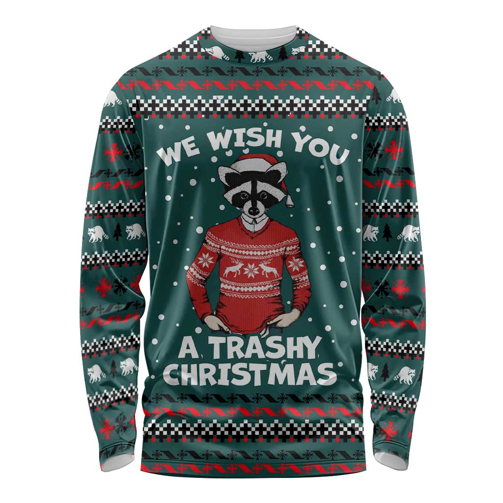 A Trashy Christmas Long Sleeve Shirt Xmas Holiday Patterns - Wonder Print Shop