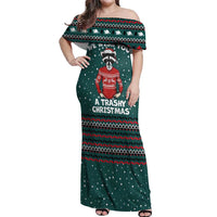A Trashy Christmas Off Shoulder Maxi Dress Xmas Holiday Patterns - Wonder Print Shop