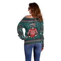 A Trashy Christmas Off Shoulder Sweater Xmas Holiday Patterns - Wonder Print Shop