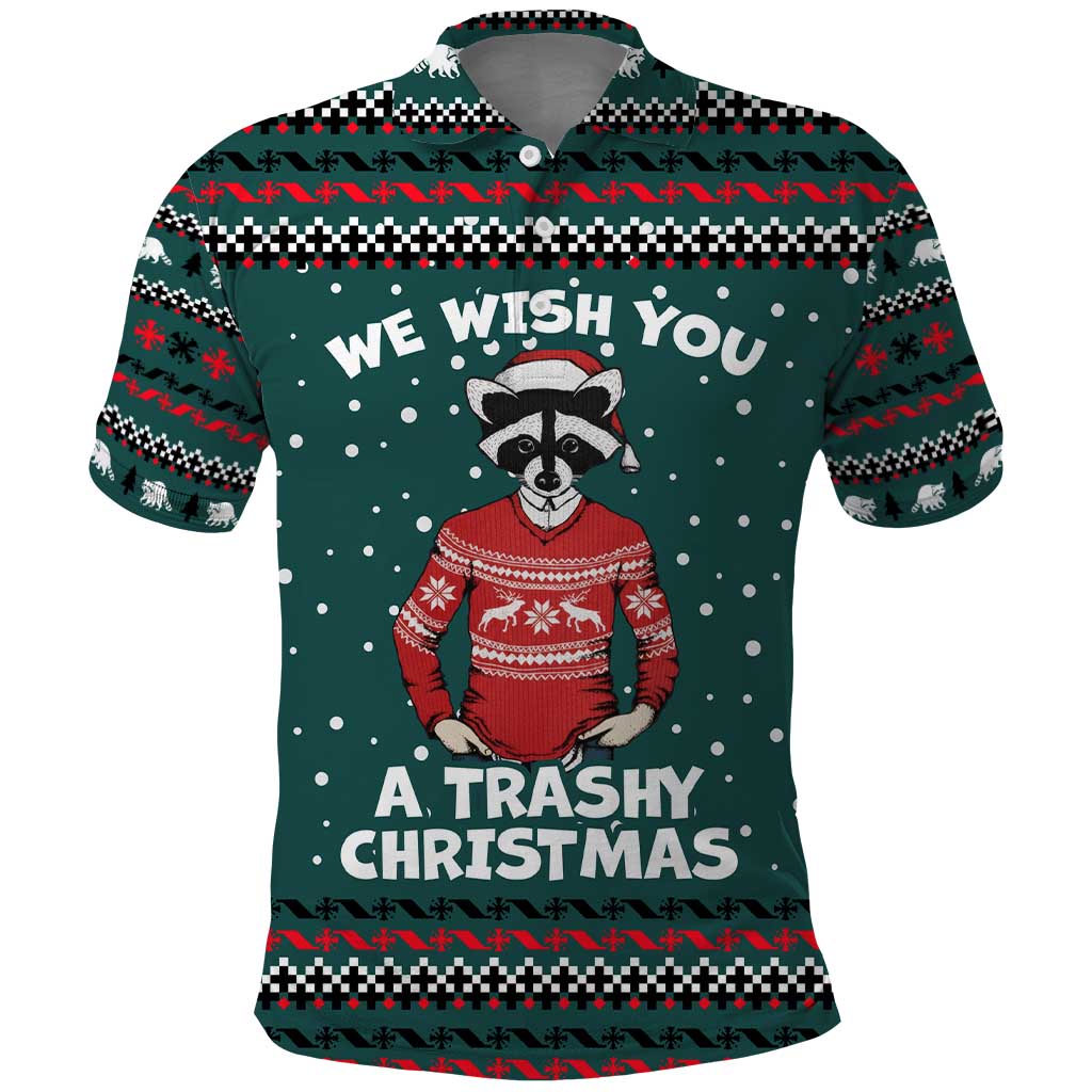 A Trashy Christmas Polo Shirt Xmas Holiday Patterns - Wonder Print Shop